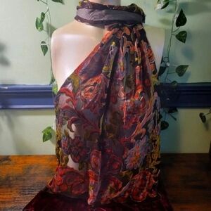 Unbranded Fall Colors Scarf Women’s OS Red Yellow Brown Soft Cozy Layering